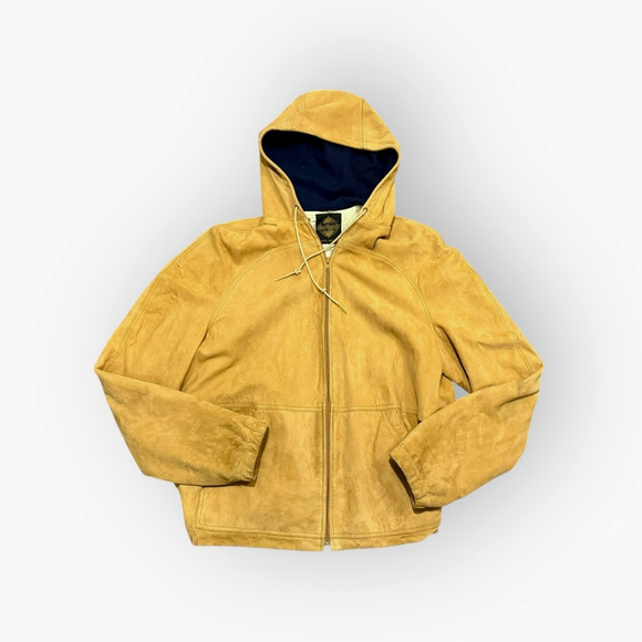 Vtg 70s Bert Paley Men’s Sheepskin Suede Full-Zip Hoodie Jacket sz 42R #1420 - Picture 1 of 14